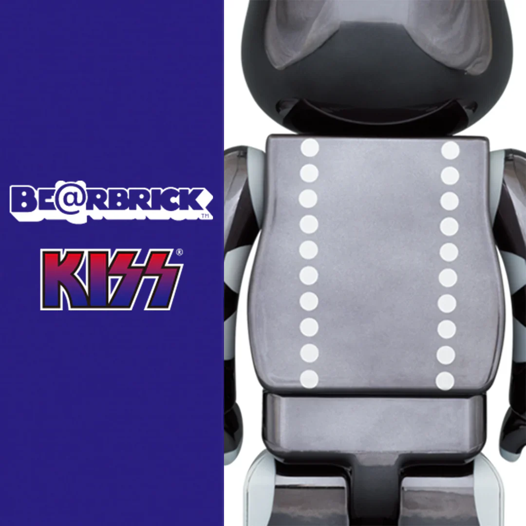 Bearbrick 100% & 400% Set KISS The Demon Chrome Version - Image 2