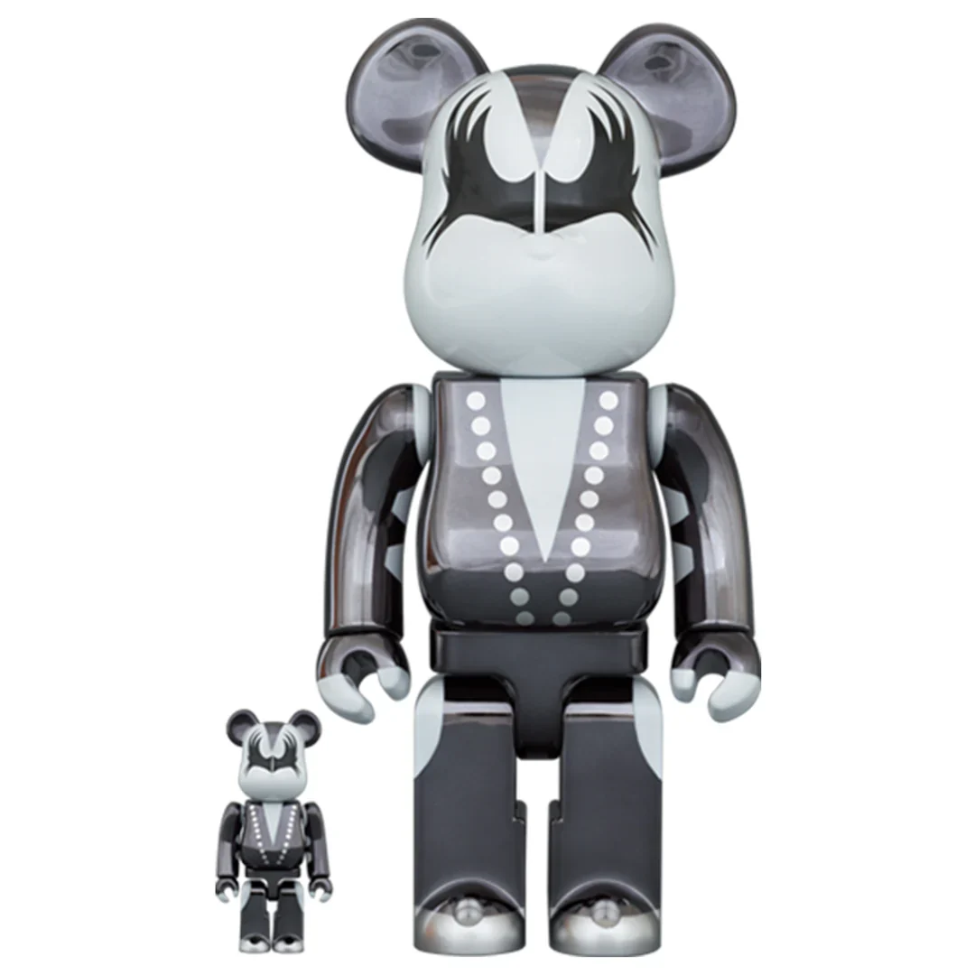 Bearbrick 100% & 400% Set KISS The Demon Chrome Version - Image 3
