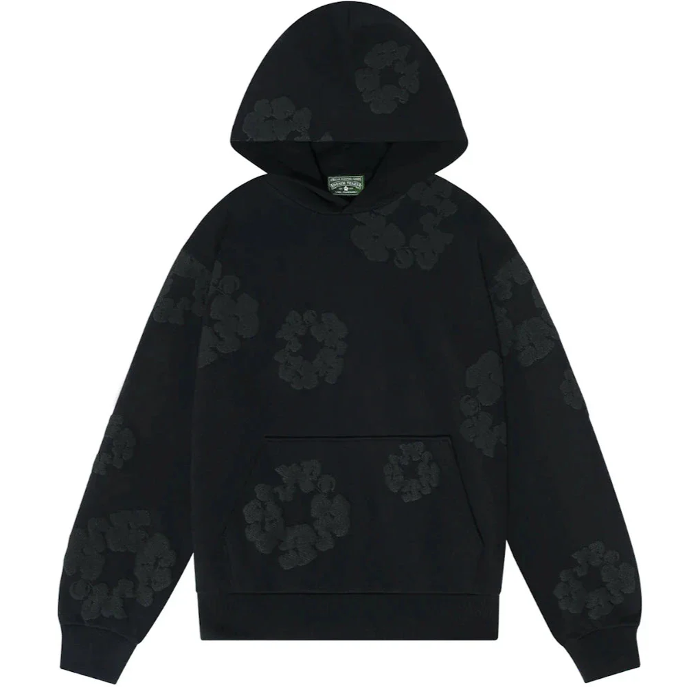 Denim Tears Cotton Wreath Hoodie 'Black Monochrome'