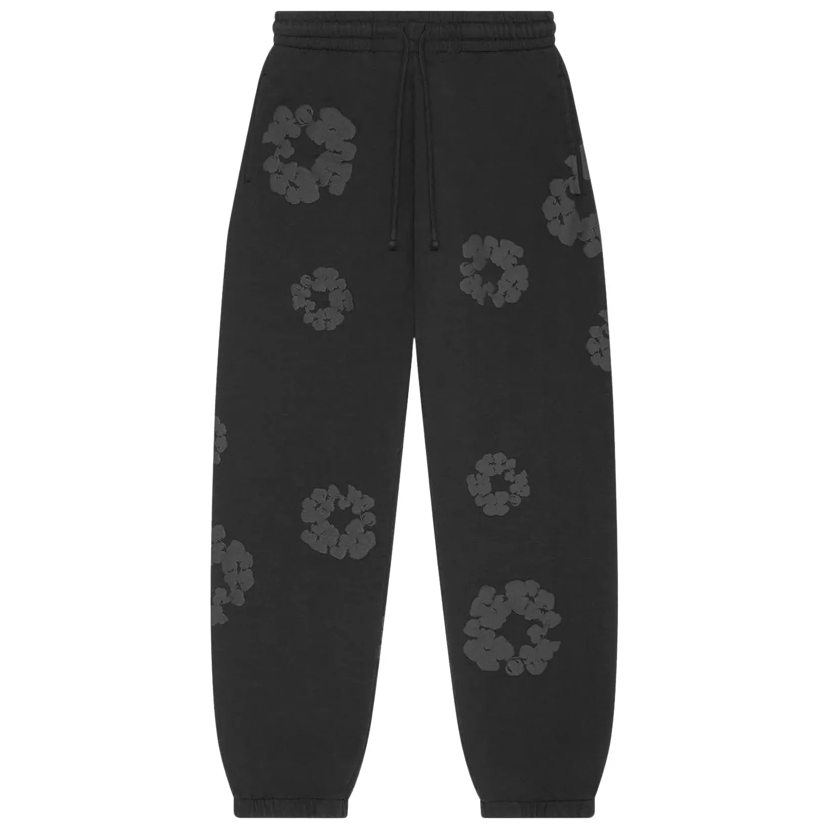 Denim Tears Cotton Wreath Sweatpants 'Black Monochrome' - Image 2