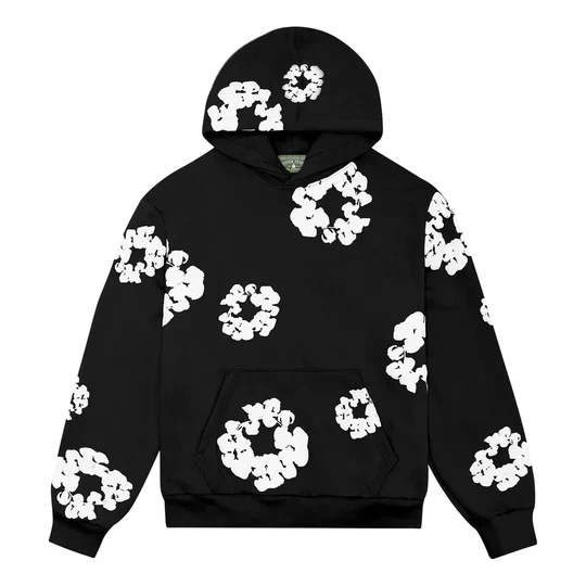 Denim Tears Cotton Wreath Hoodie 'Black White'