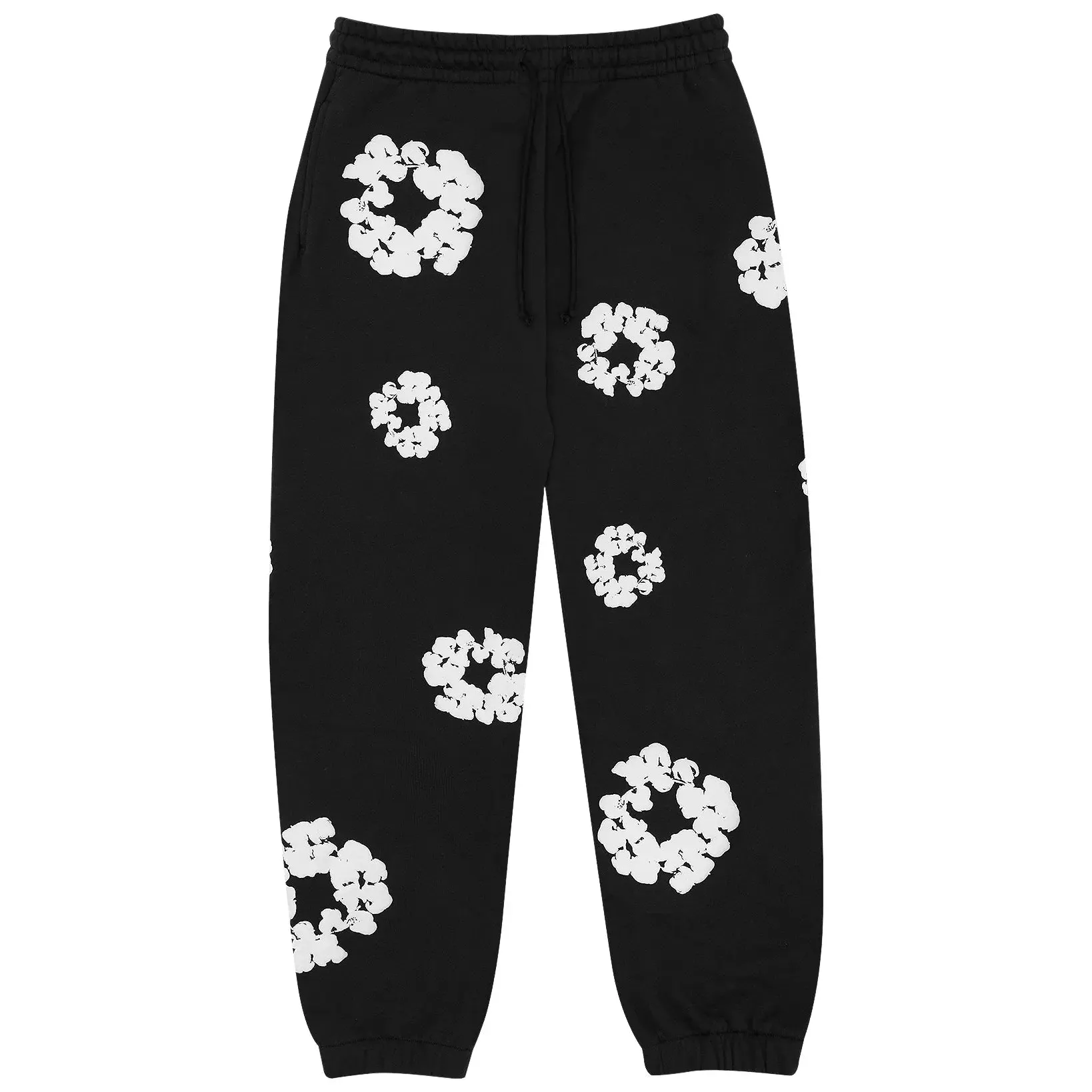 Denim Tears Cotton Wreath Sweatpants 'Black White' - Image 2