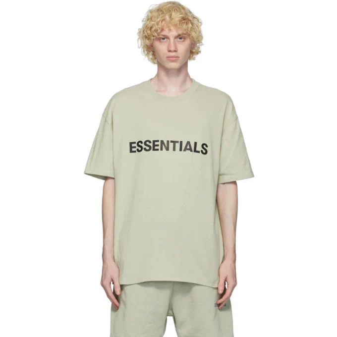 Fear Of God Essentials Front Logo SS20 T-Shirt 'Sage' - Image 2