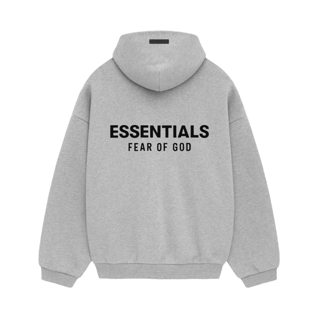 Fear Of God Essentials Holiday 24 Fleece Hoodie 'Light Heather Grey' - Image 2