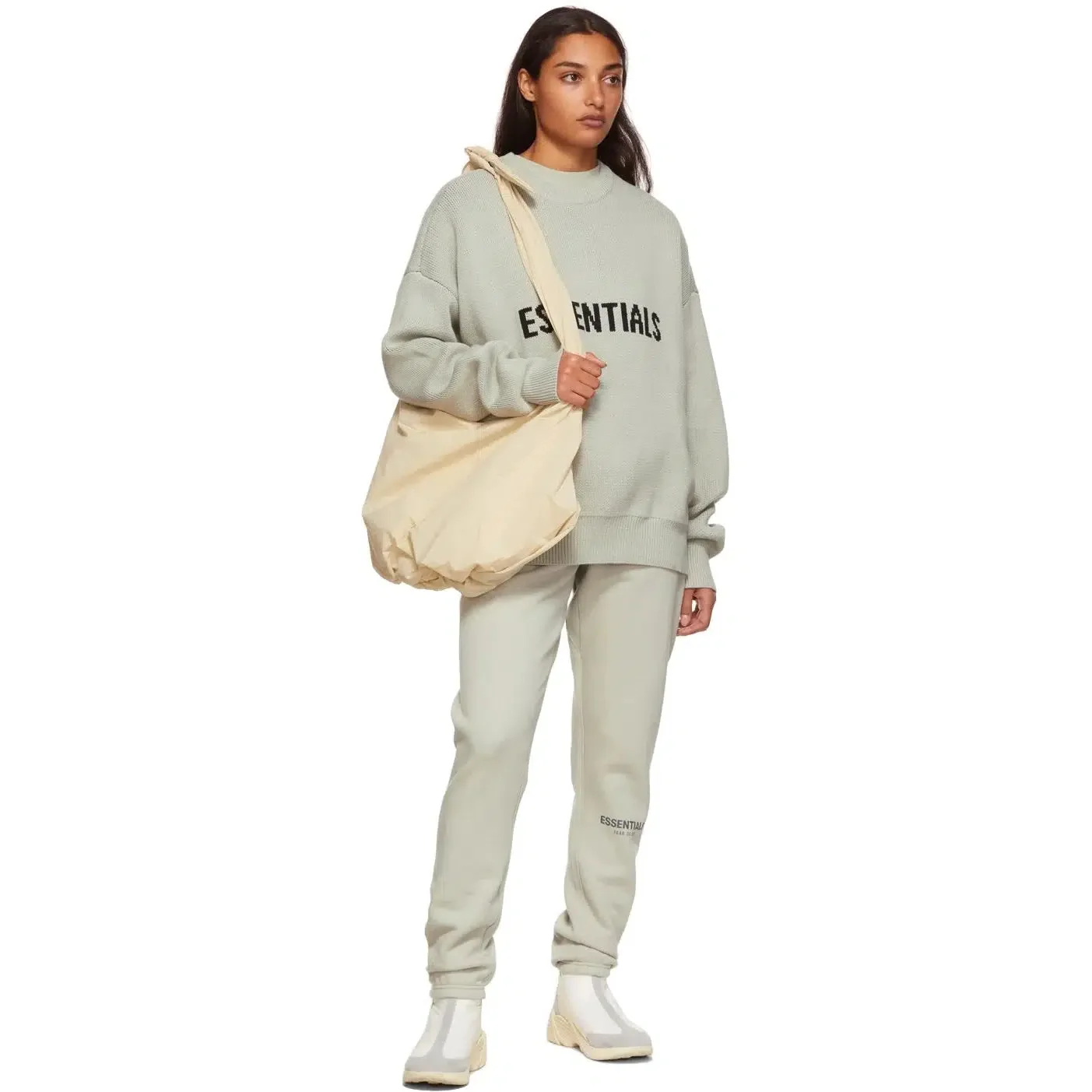 Fear Of God Essentials Knit Sweater SS21 'Concrete' - Image 3