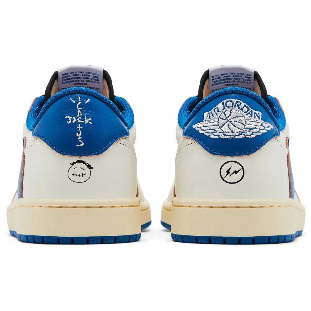 Fragment Design x Travis Scott x Air Jordan 1 Retro Low OG SP 'Sail Military Blue' - Image 4