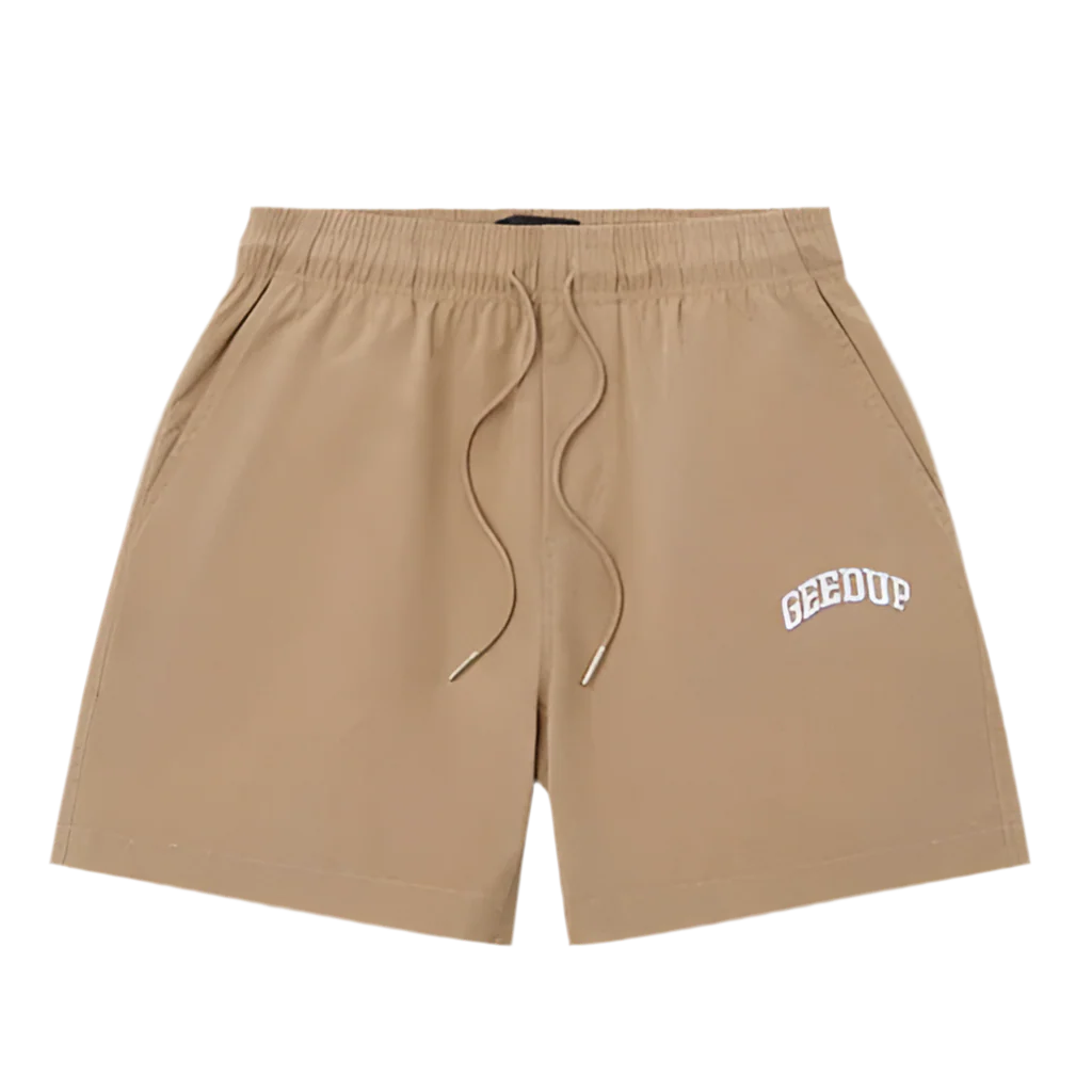 Geedup  Micro Team Logo Shorts Tan