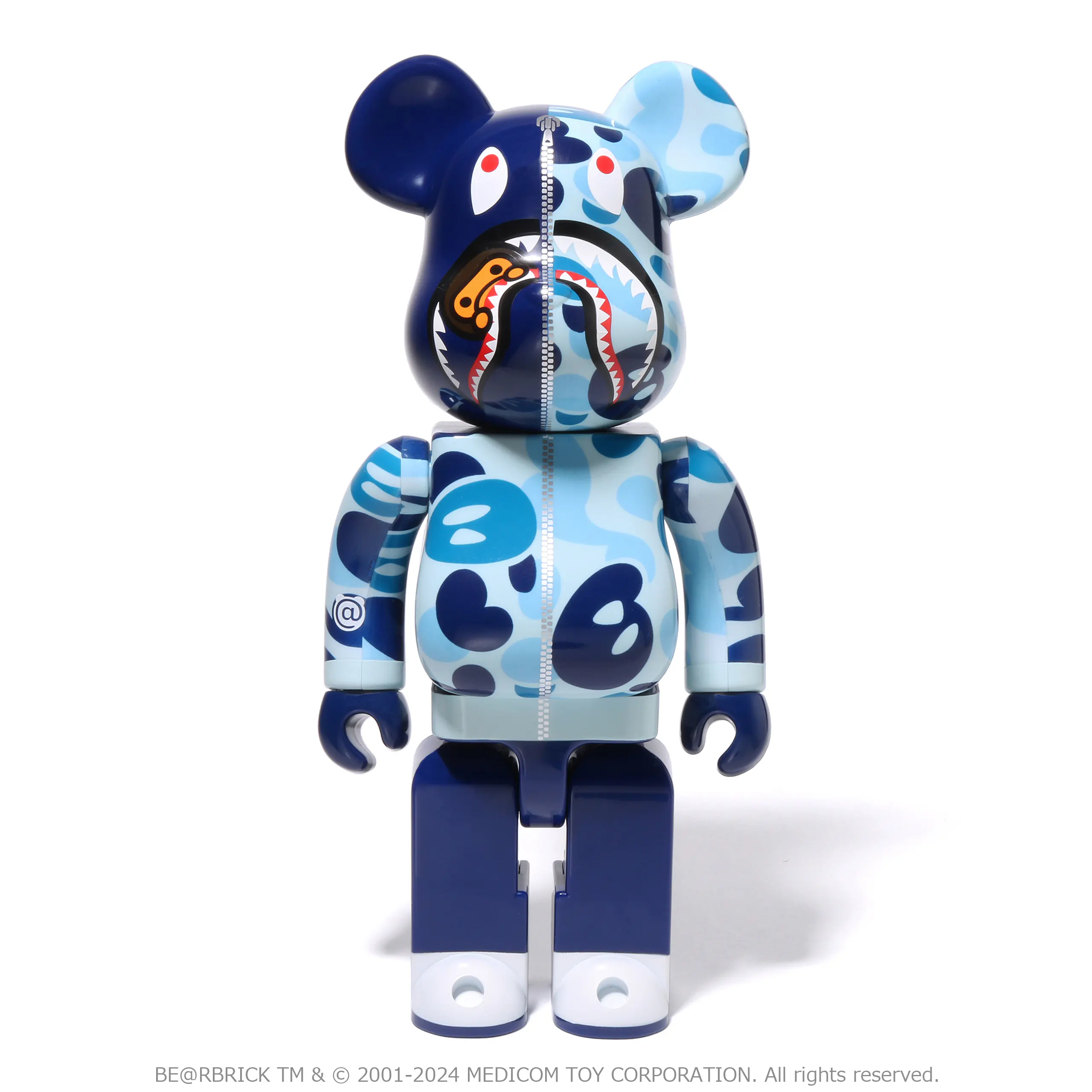 MEDICOM BE@RBRICK x Bape Baby MILO® Camo Shark 'Blue' 400% + 100% Figures - Image 2