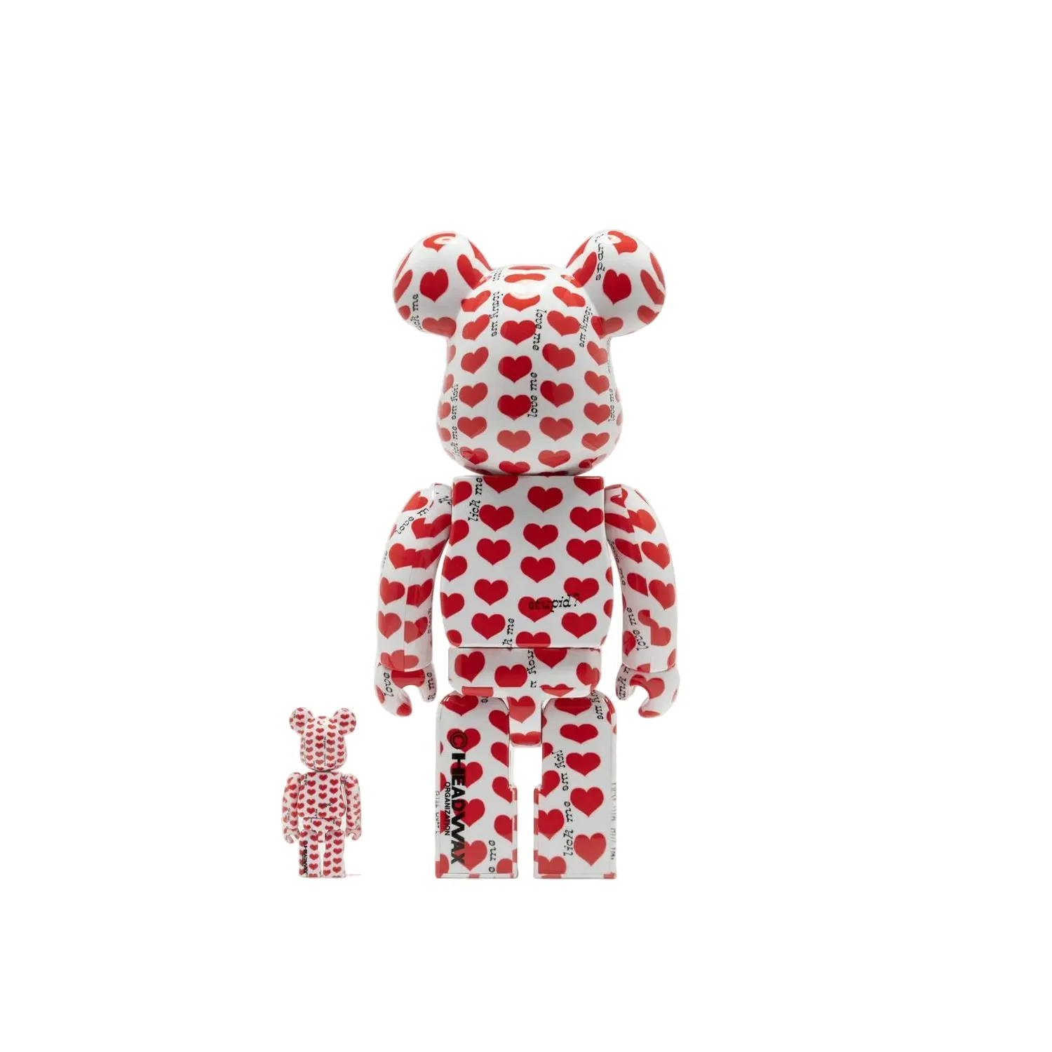 MEDICOM BE@RBRICK Amplifier White Heart 400% + 100% Figures - Image 2