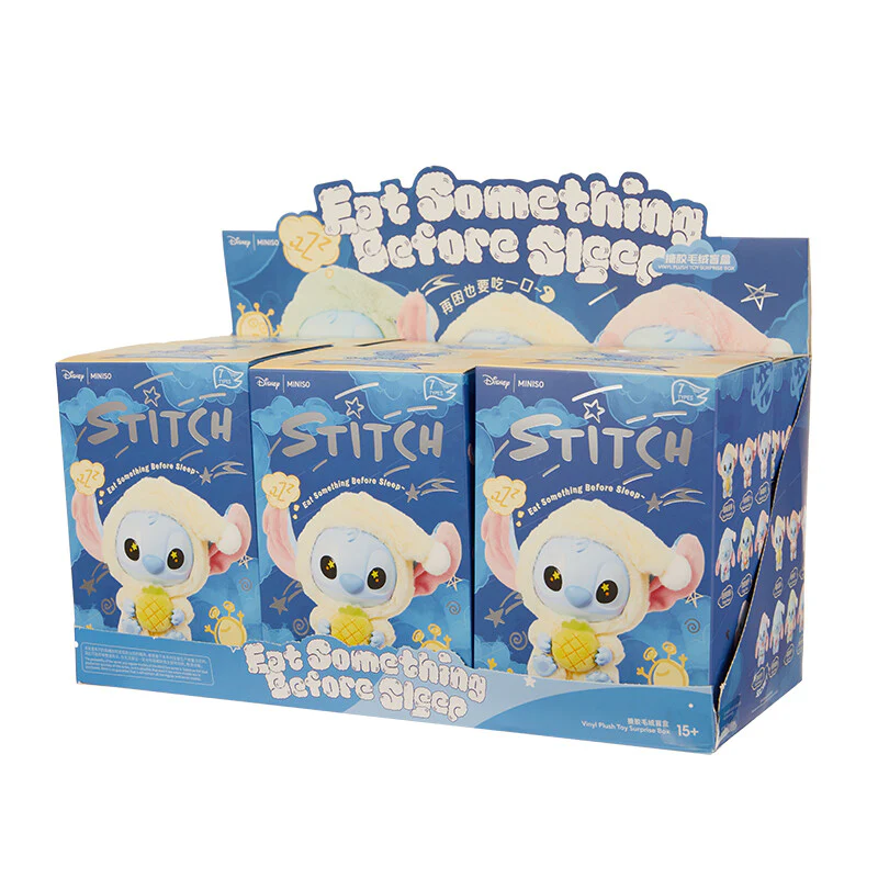 Miniso Disney Stitch Eat Something Before You Sleep Vinyl Series Blind Box x 6