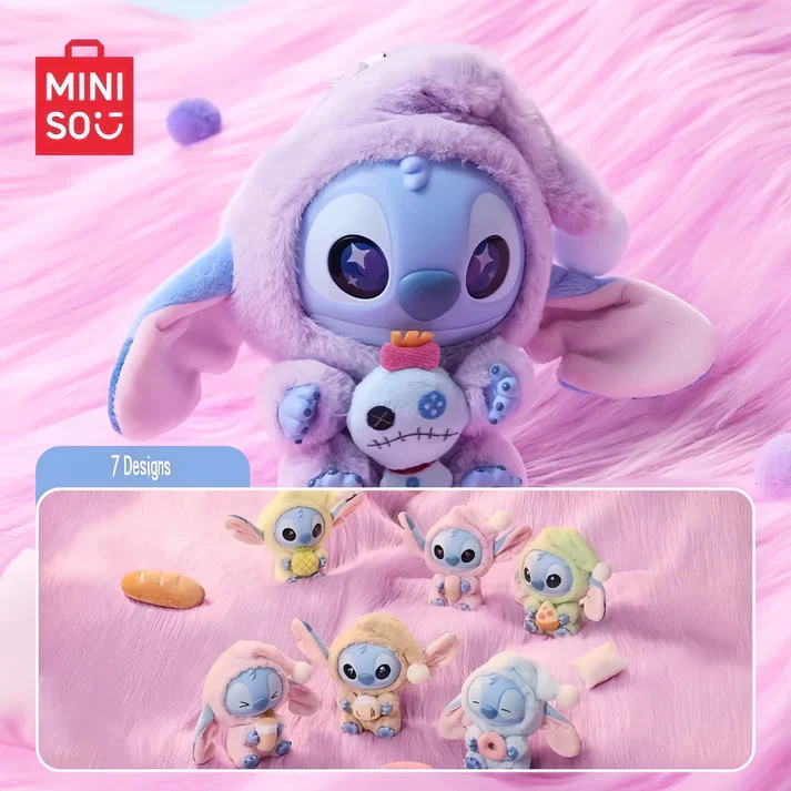 Miniso Disney Stitch Eat Something Before You Sleep Vinyl Series Blind Box x 6 - Image 3