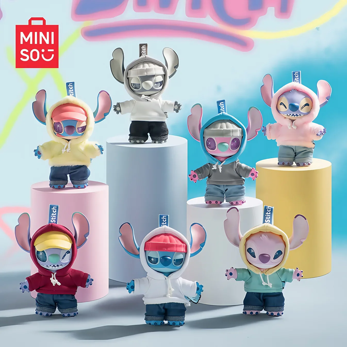 MINISO Disney Stitch GenZ Street Series-Vinyl Plush Pendant Blind Box x 1 - Image 2