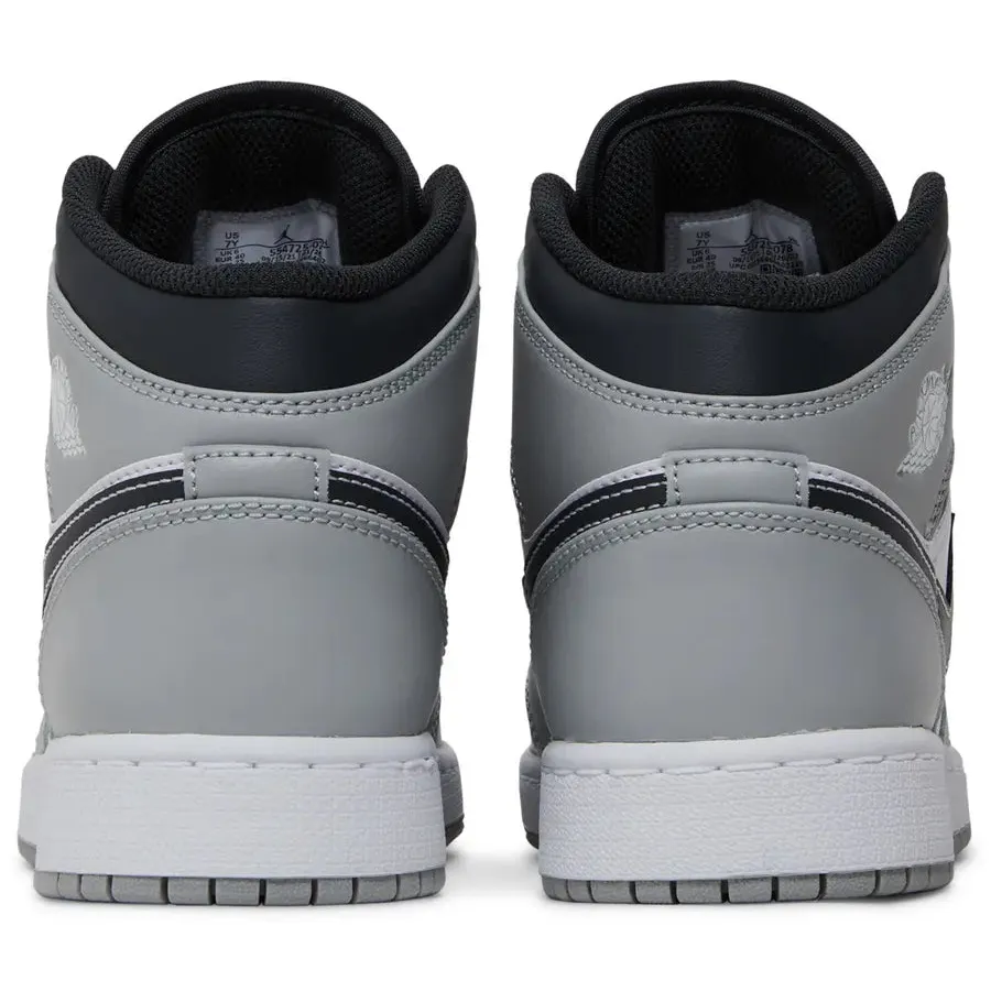 Nike Air Jordan 1 Mid 'Light Smoke Grey' GS - Image 2