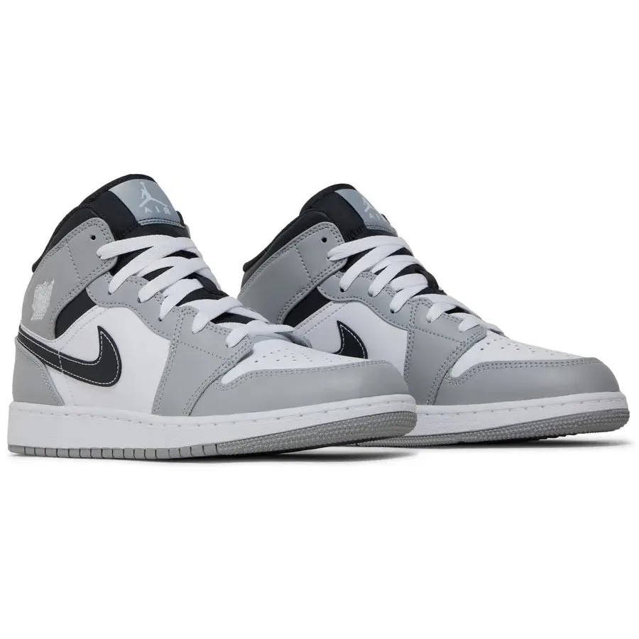 Nike Air Jordan 1 Mid 'Light Smoke Grey' GS - Image 3