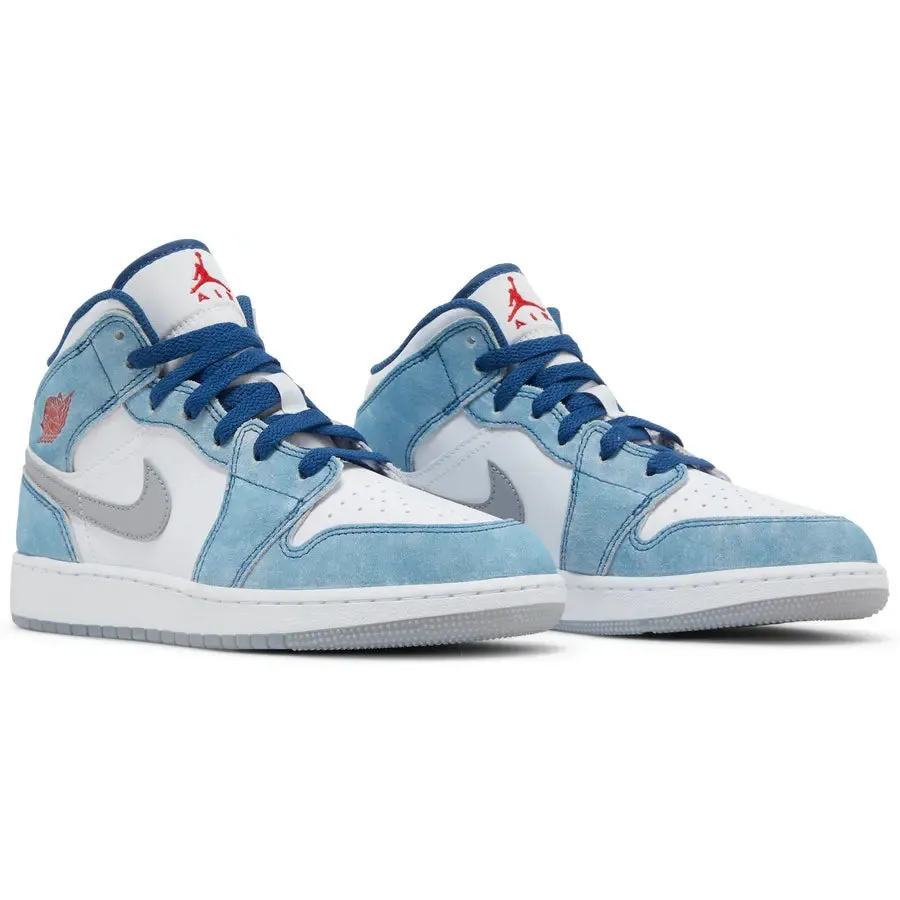 Nike Air Jordan 1 Mid SE 'French Blue' GS - Image 3