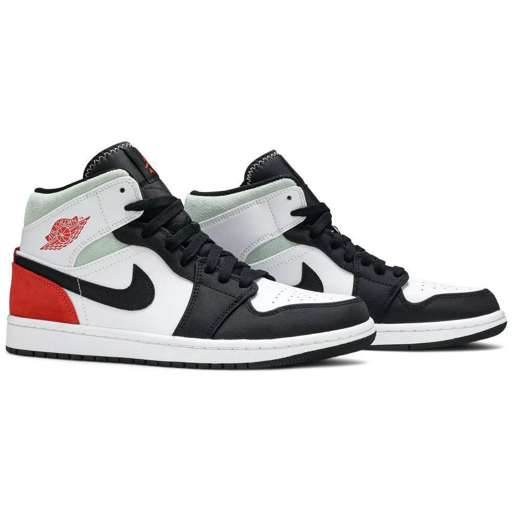 Nike Jordan 1 Mid SE White Black Red Spruce (GS) - Image 6