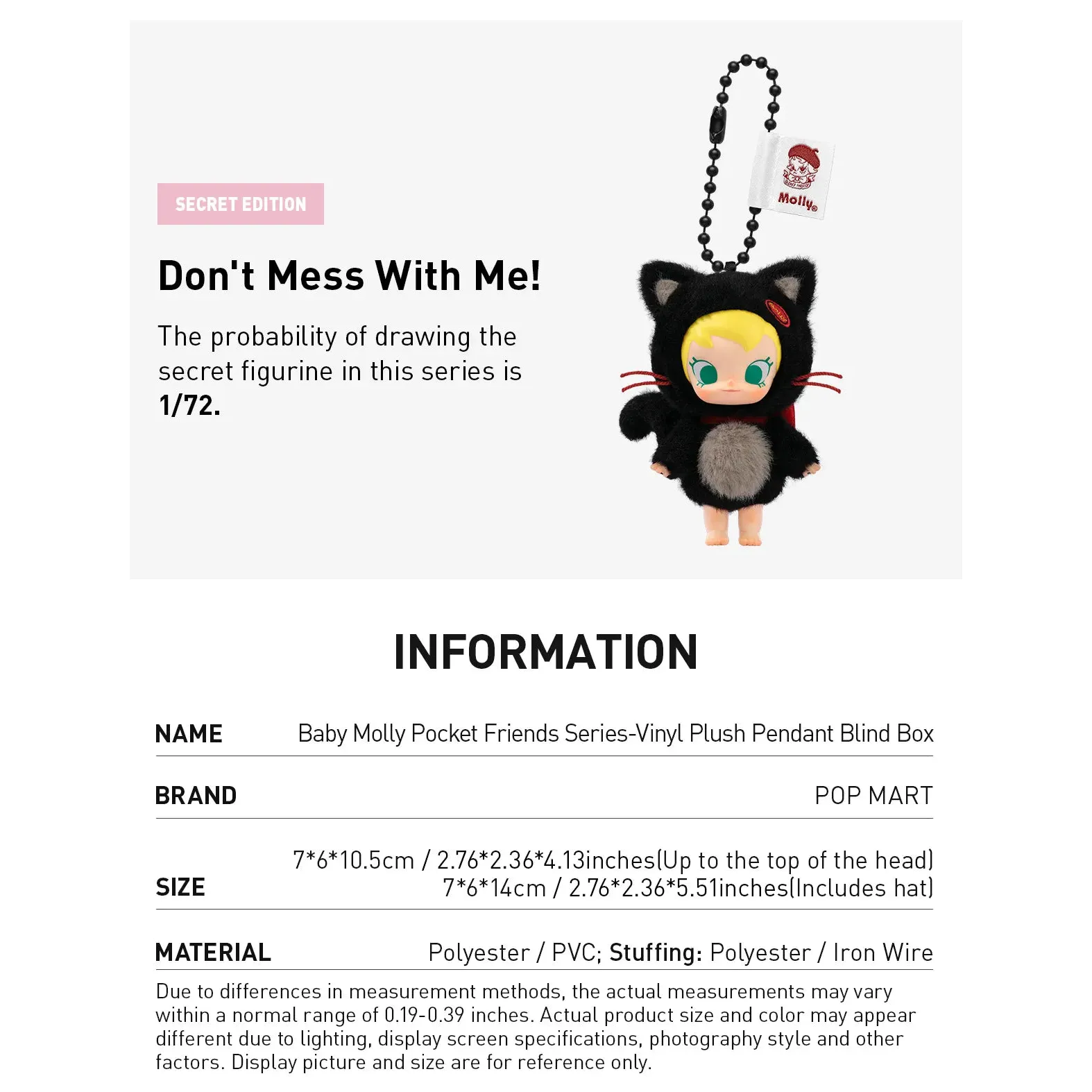 POP MART Baby Molly Pocket Friends Series-Vinyl Plush Pendant Blind Box - Image 4