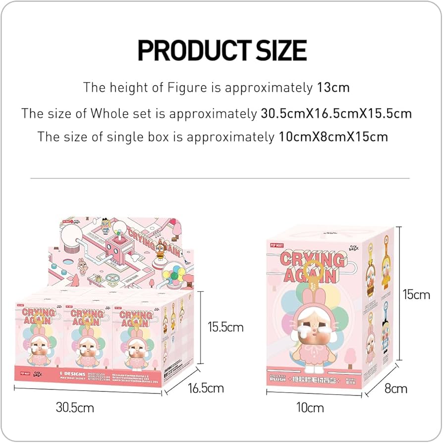 Pop Mart CryBaby Crying Again Series Vinyl Face Plush Sealed Blind Box Set - Image 2