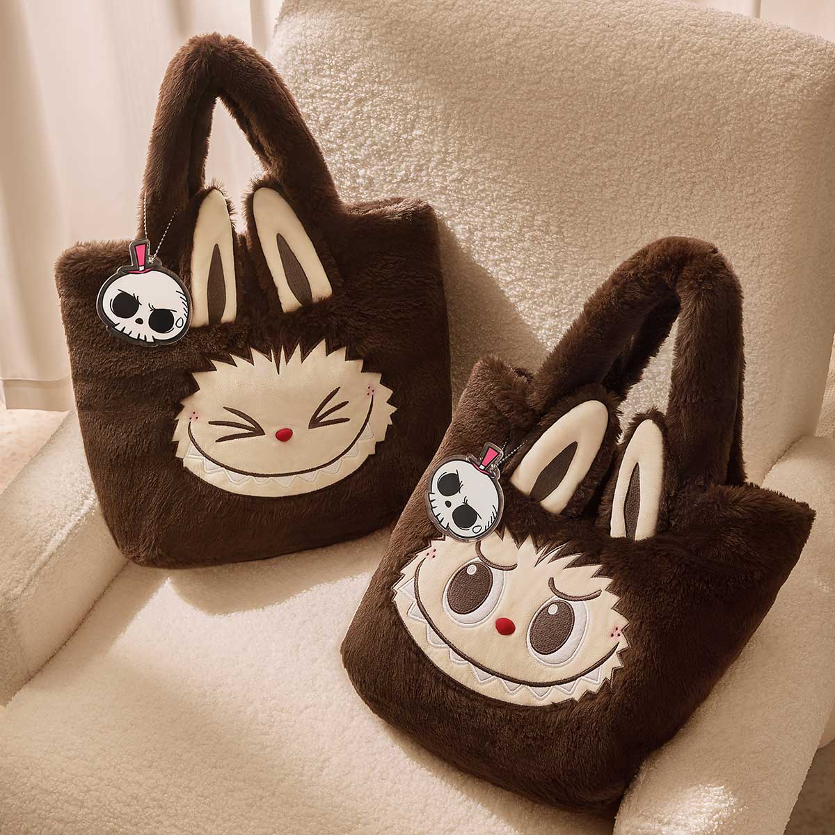 POP MART Labubu Reversible Plush Bag 'Brown' - Image 2