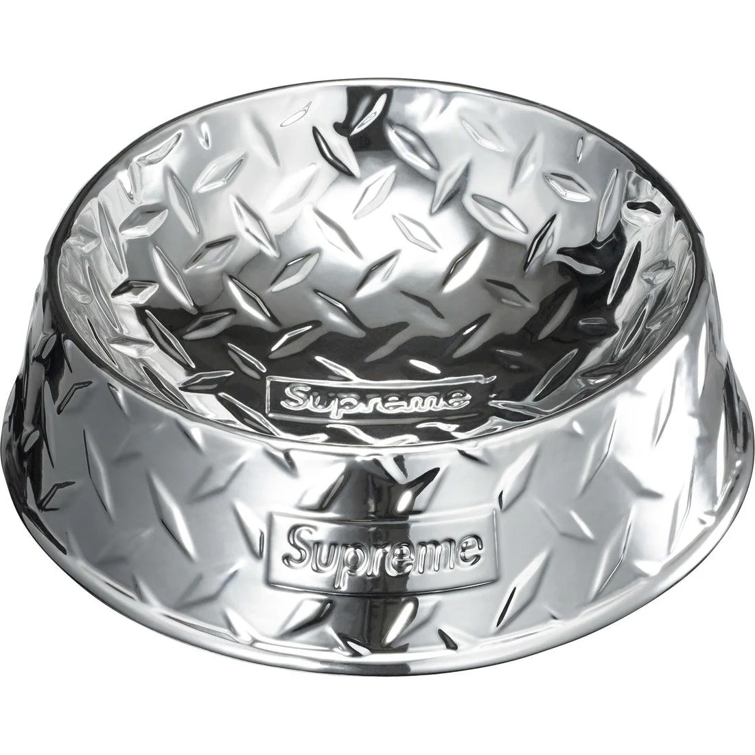 Supreme DIAMOND PLATE DOG BOWL (Silver)
