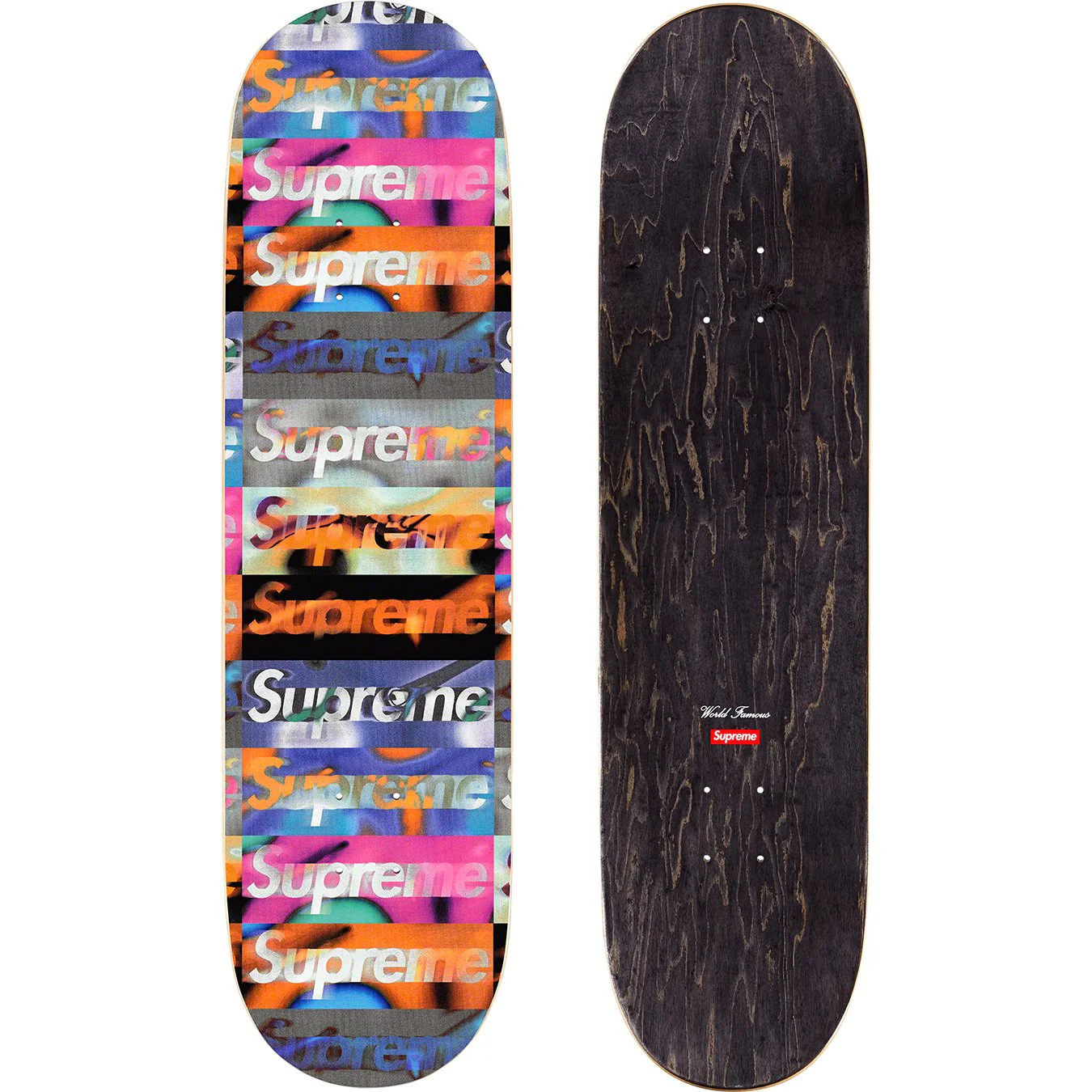 Supreme Distorted Logo Skateboard Deck 'Black'