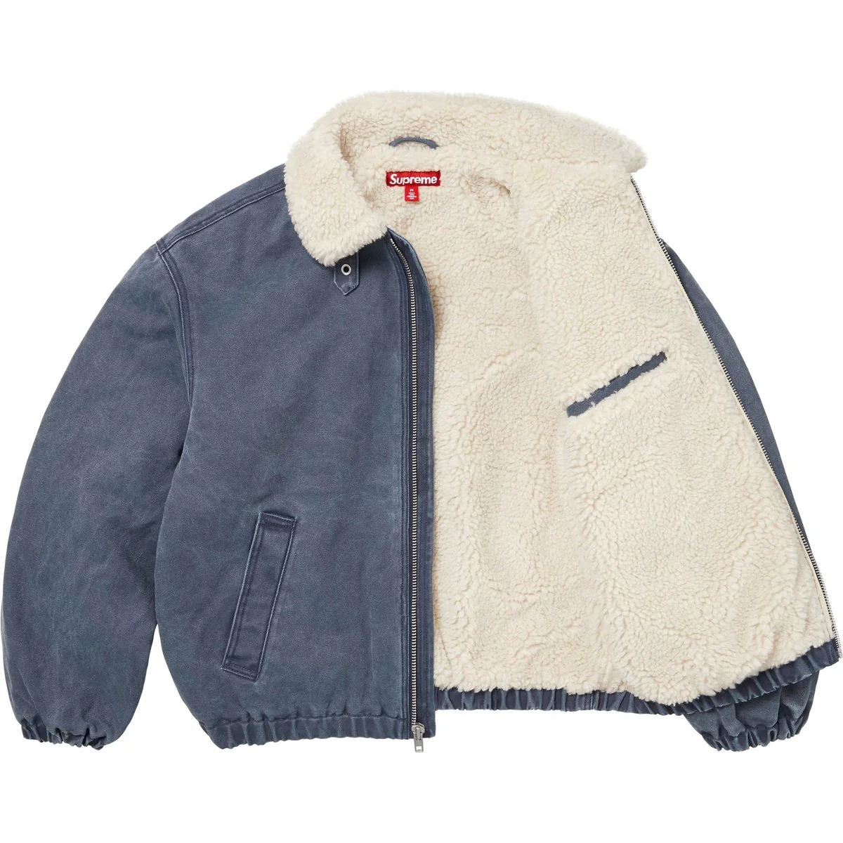 Supreme Faux Shearling Lined Bomber Jacket - Image 2