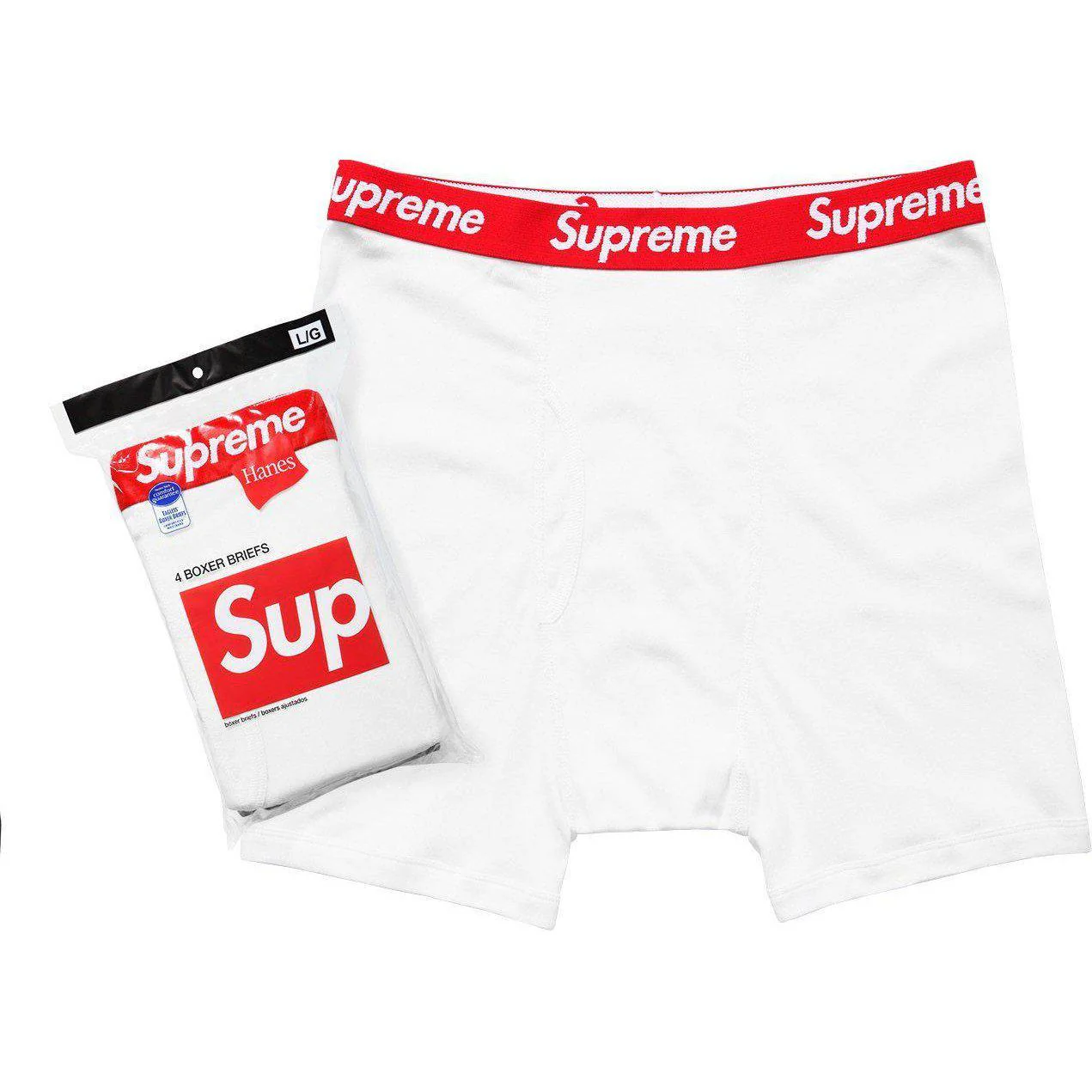 Supreme Hanes Boxer (4 Pack) Briefs White - Image 2