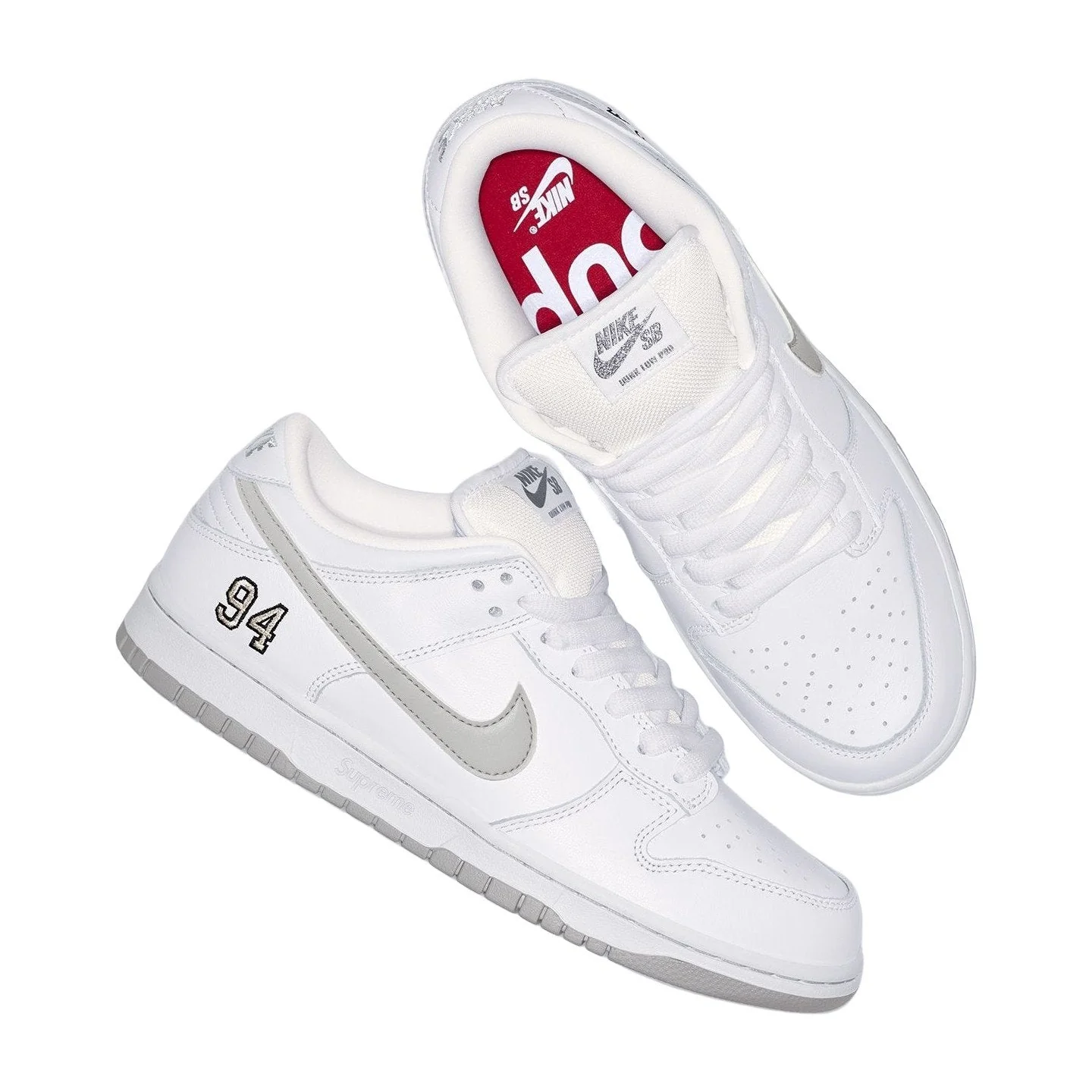Supreme Nike SB Dunk Low 'White' - Image 3