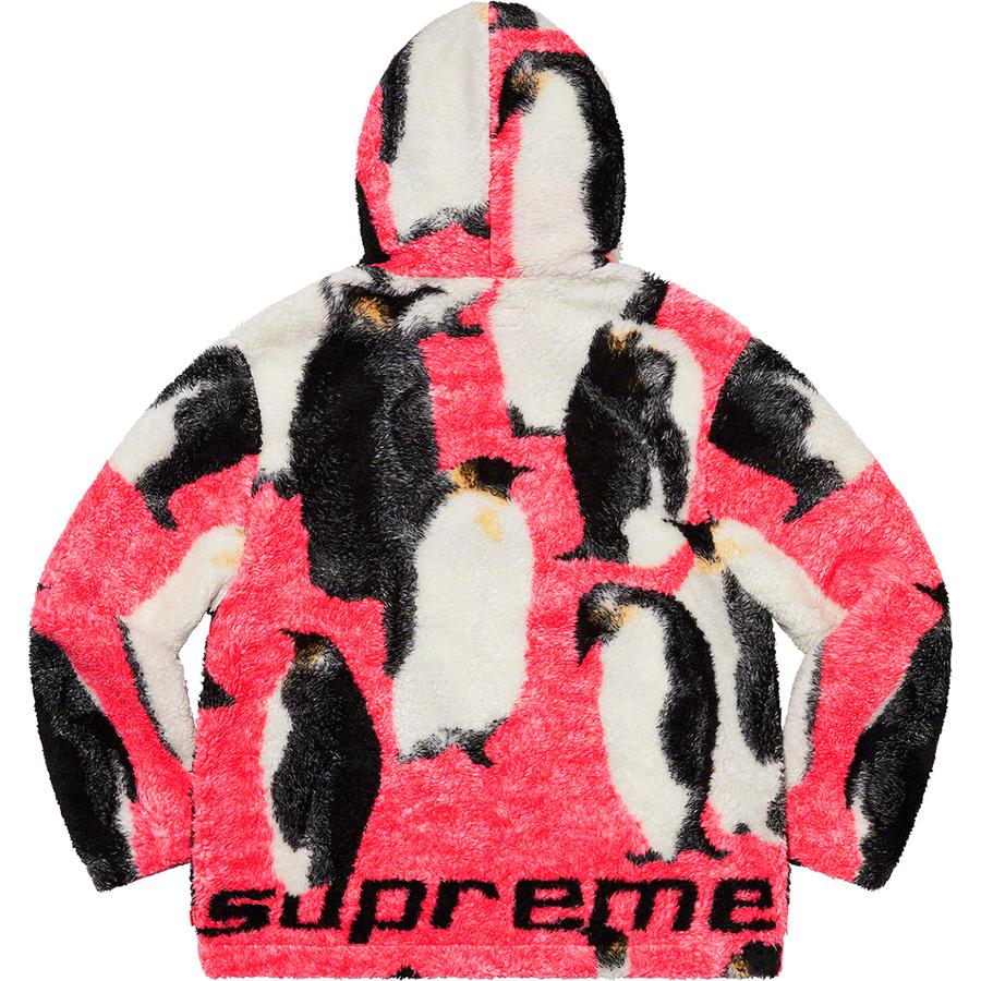Supreme Penguins Hooded Fleece Jacket (Pink) - Image 2