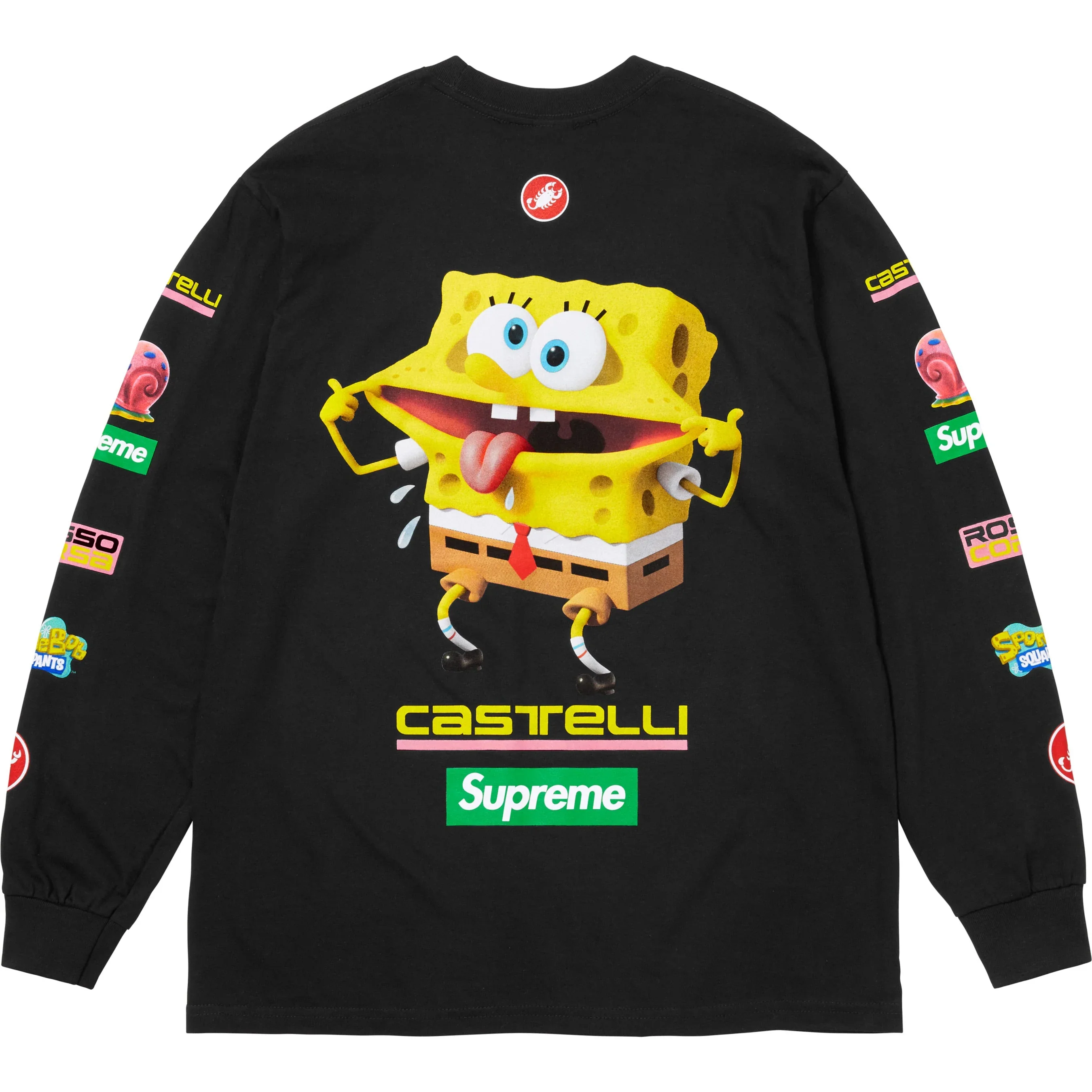 Supreme Spongebob Squarepants Castelli Racing L/S T-Shirt 'Black' - Image 2