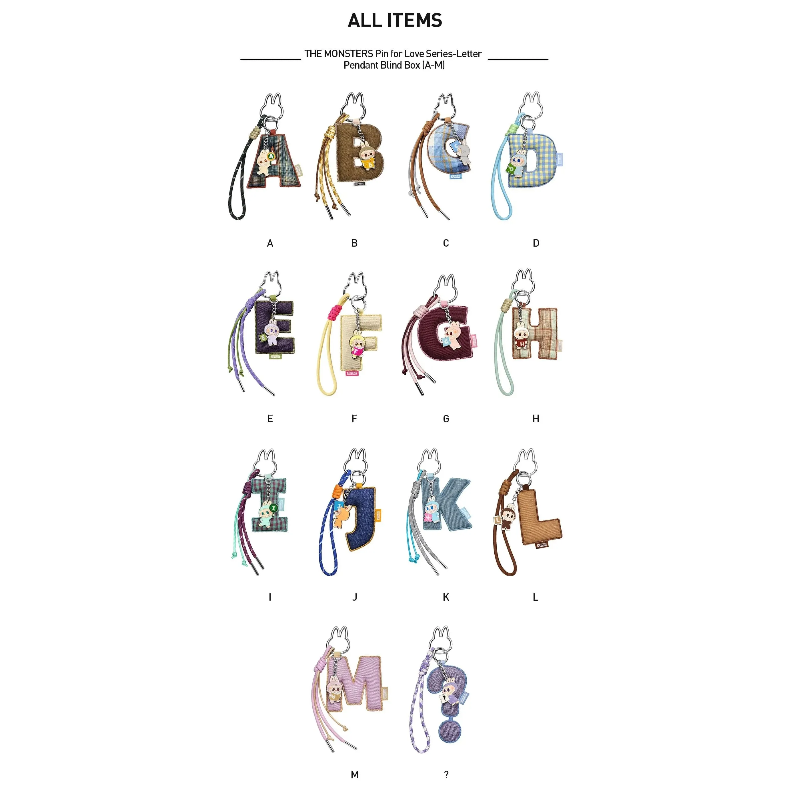 THE MONSTERS Pin for Love Series- Letter Pendant Blind Box (A-M) x 1 - Image 4