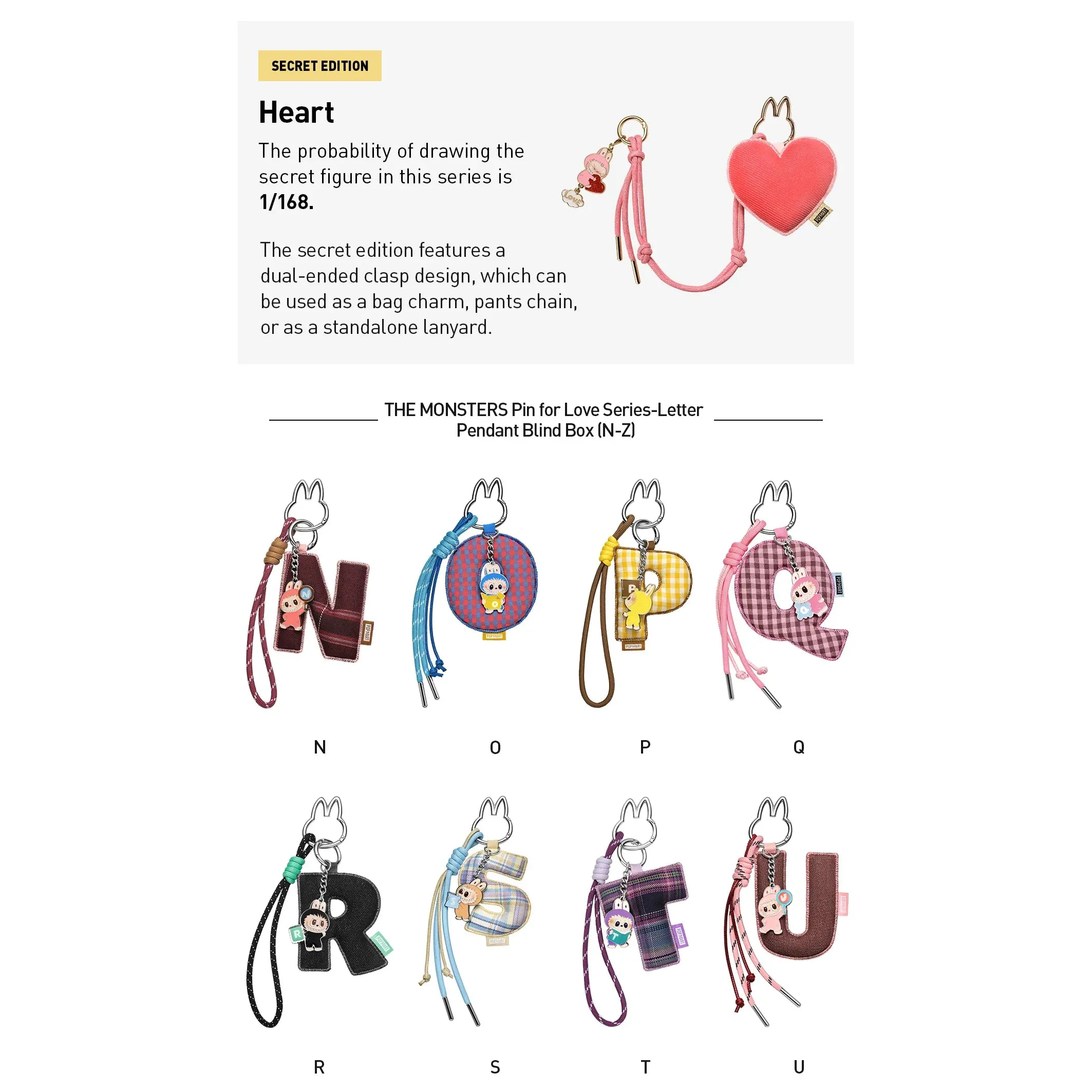 THE MONSTERS Pin for Love Series- Letter Pendant Blind Box (N-Z) x 1 - Image 5