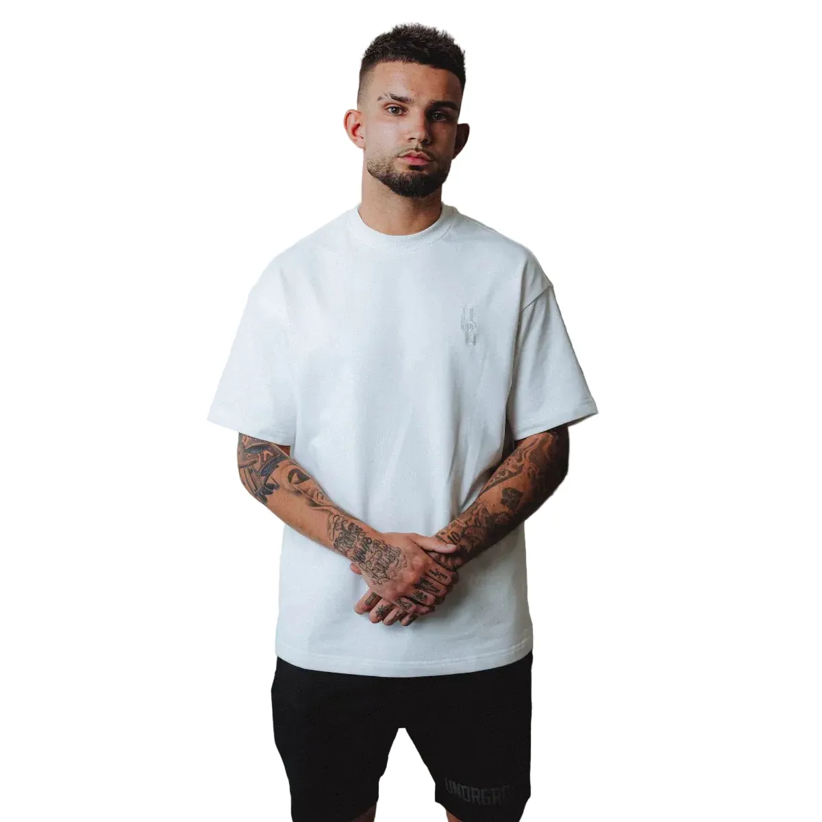 Undrground Embroided Relax Fit T-Shirt 'White' - Image 2