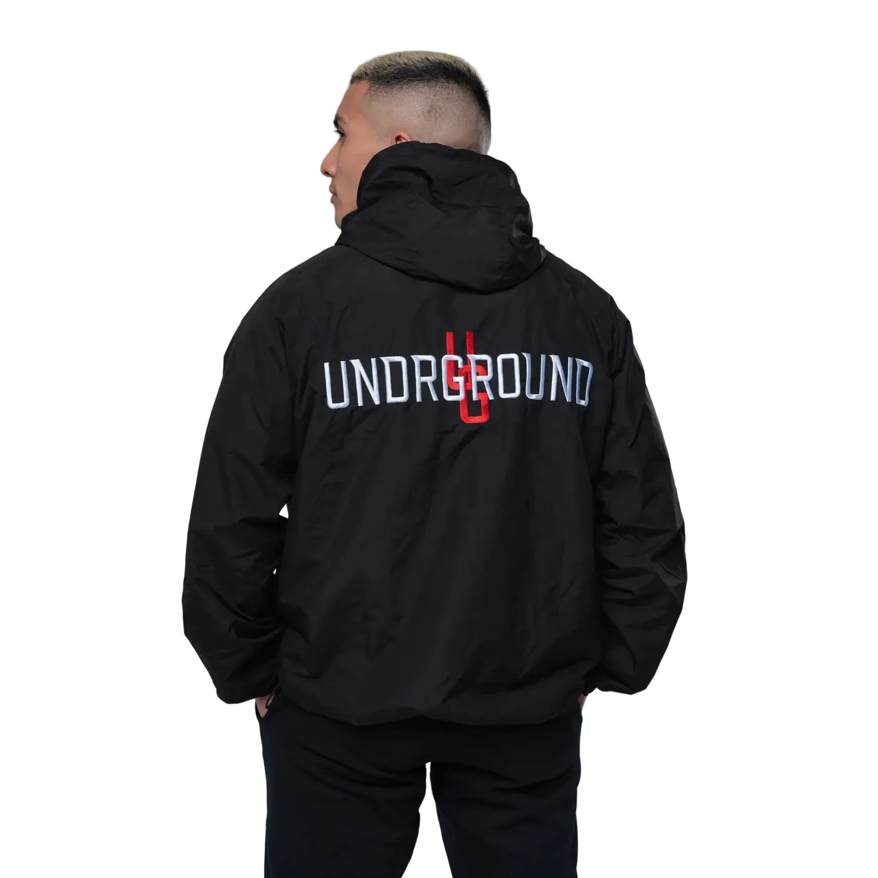 Undrground Half Zip Windbreaker 'Black' - Image 2