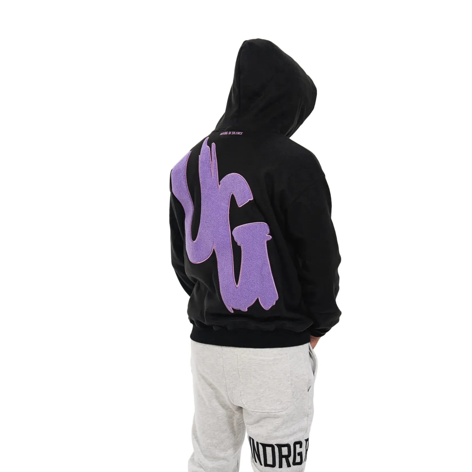 Undrground Moving In Silence Hoodie 'Black Purple' - Image 2